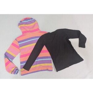 Extremely Me Brix Hoodie Shirt Set Kids 5/6 Multicolor Black Good Striped Layer